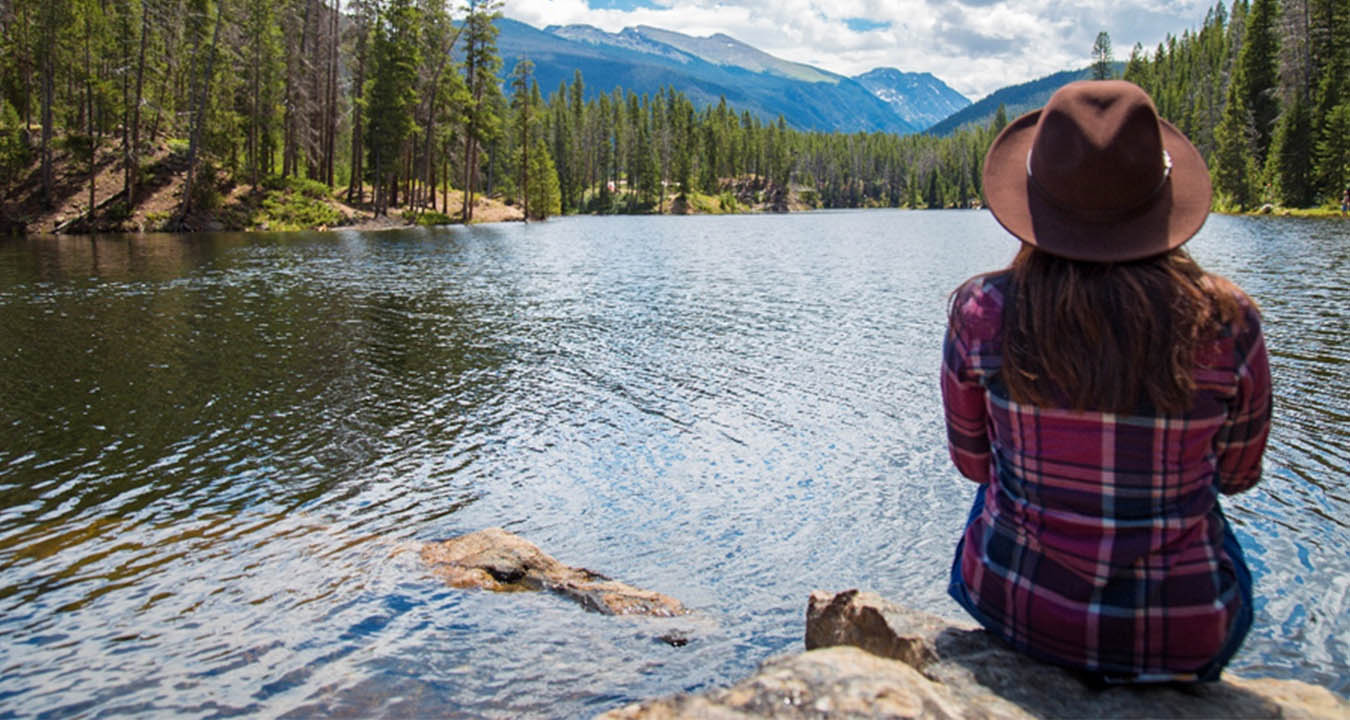 Enjoying The View Of A Tranquil Lake